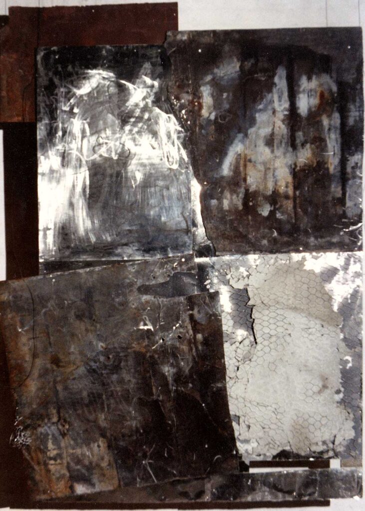 Bez tytułu, złomowany metal, drut, beton 1990 r., Kanada