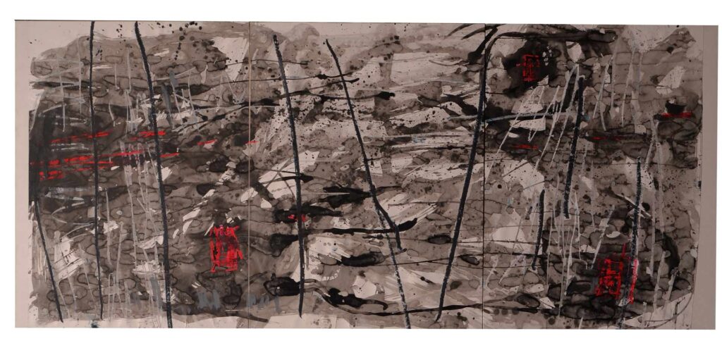 Chiny3, akryl, papier ryżowy, 98x178cm - Shangyuan Art Museum, Chiny, 2015r.