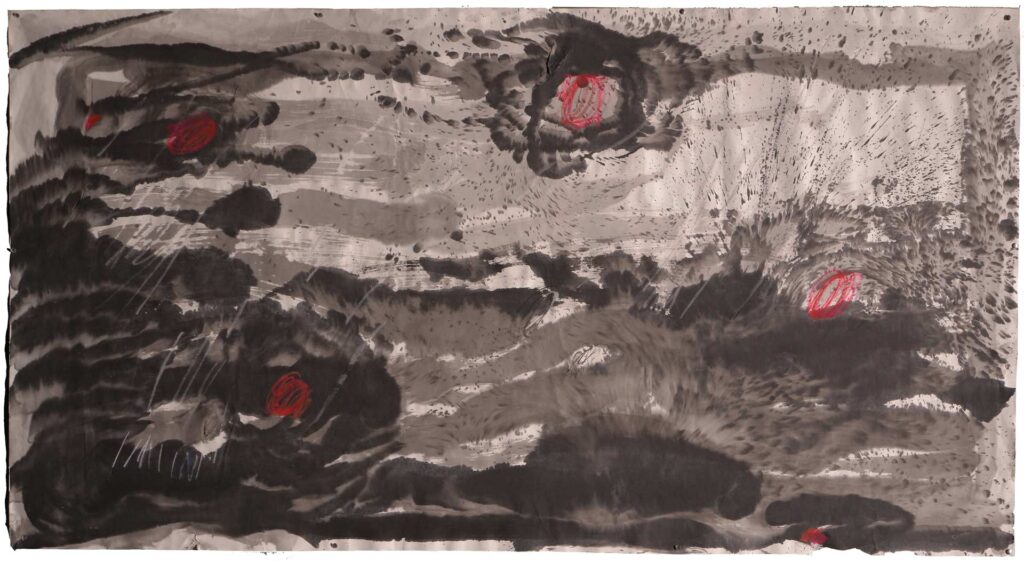 Chiny1, akryl, papier ryżowy, 98x178cm, 2015r.