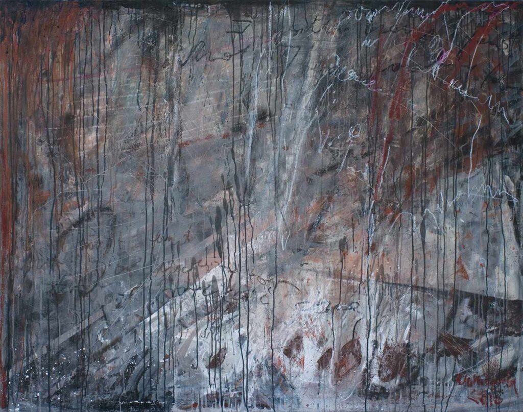 Rozcieńczam strach, akryl na płótnie 190x150cm 2015 r.