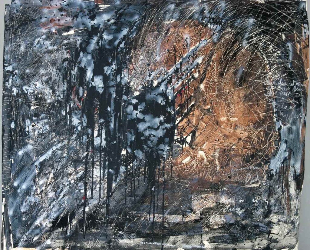 Zaangażowani w Spaghetti, papier, akryl, blacha, 2012 r.