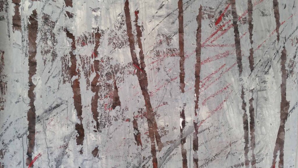 Zamarznięta, akryl, papier, 174x140cm, 2014 r.