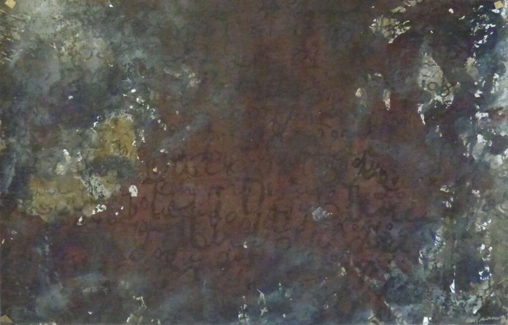 Napisane, akryl na papierze, 140x230cm, 2014 r.
